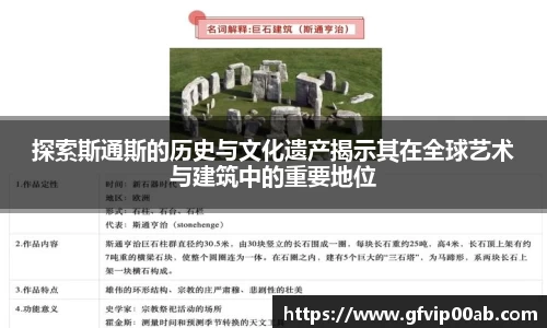 探索斯通斯的历史与文化遗产揭示其在全球艺术与建筑中的重要地位